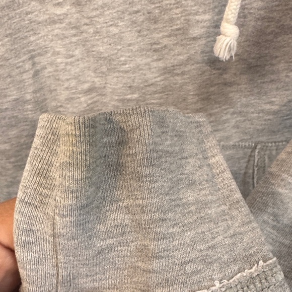Hollister Vintage Size M Gray and Cream Hoodie Embroidered Logo Y2K - Picture 5 of 6